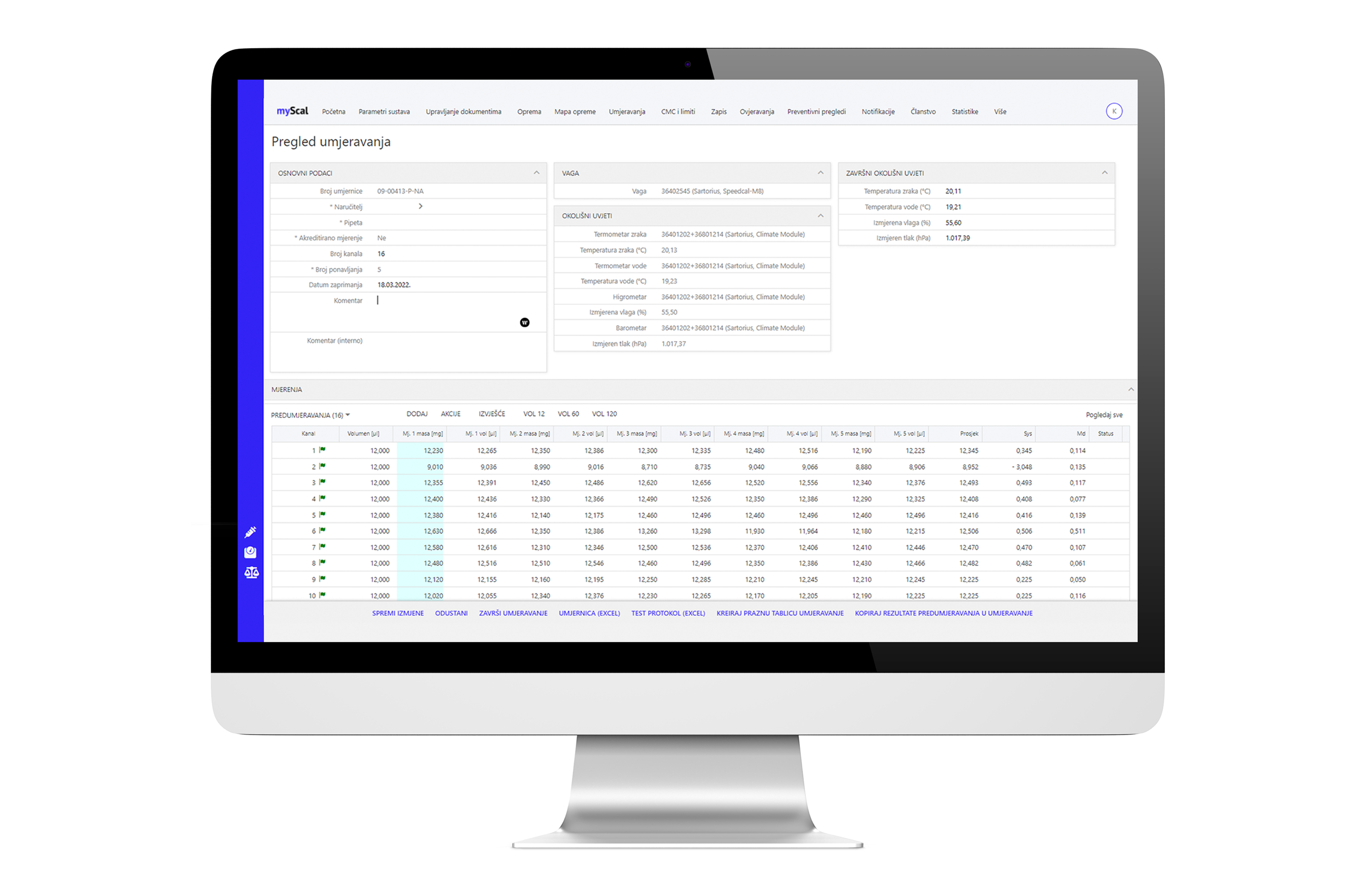 myScal® software for pipette, balances and weights calibration - Sartorius Croatia