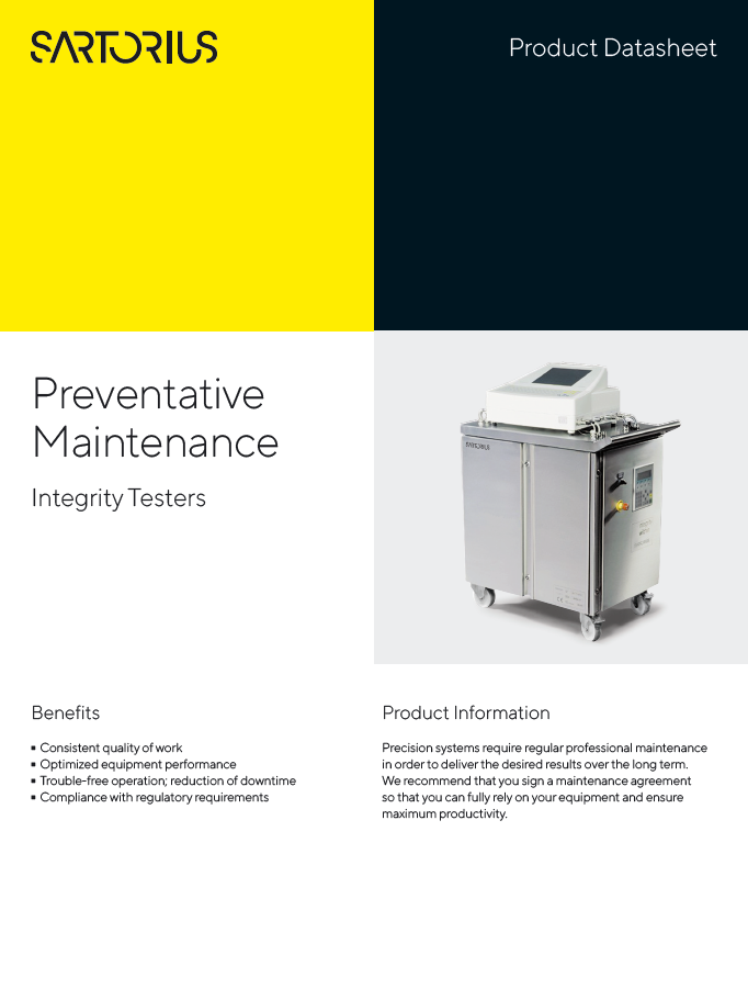 Preventivno održavanje Sartocheck® uređaja za ispitivanje integriteta filtera - Sartorius Croatia